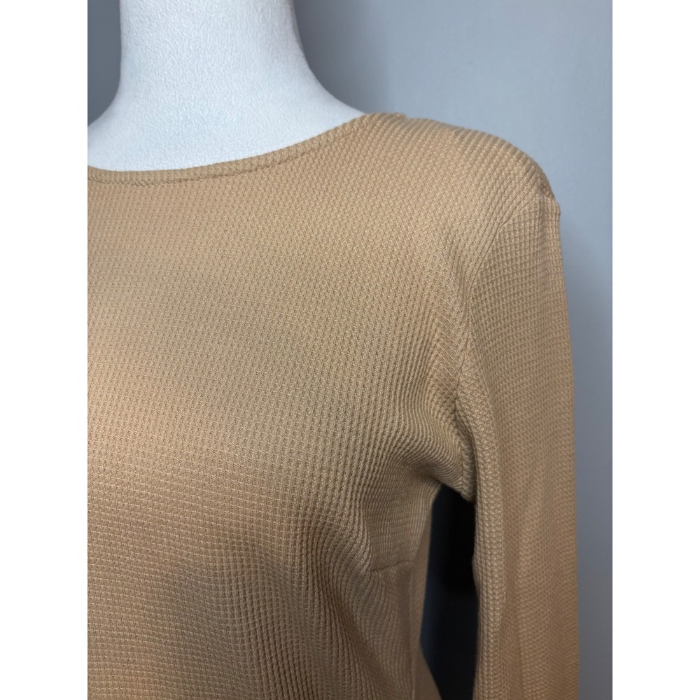 Hello Molly You for Me Beige Waffle Knit Wrap Mini Dress Bell Sleeve US 6/M NEW - Picture 7 of 12